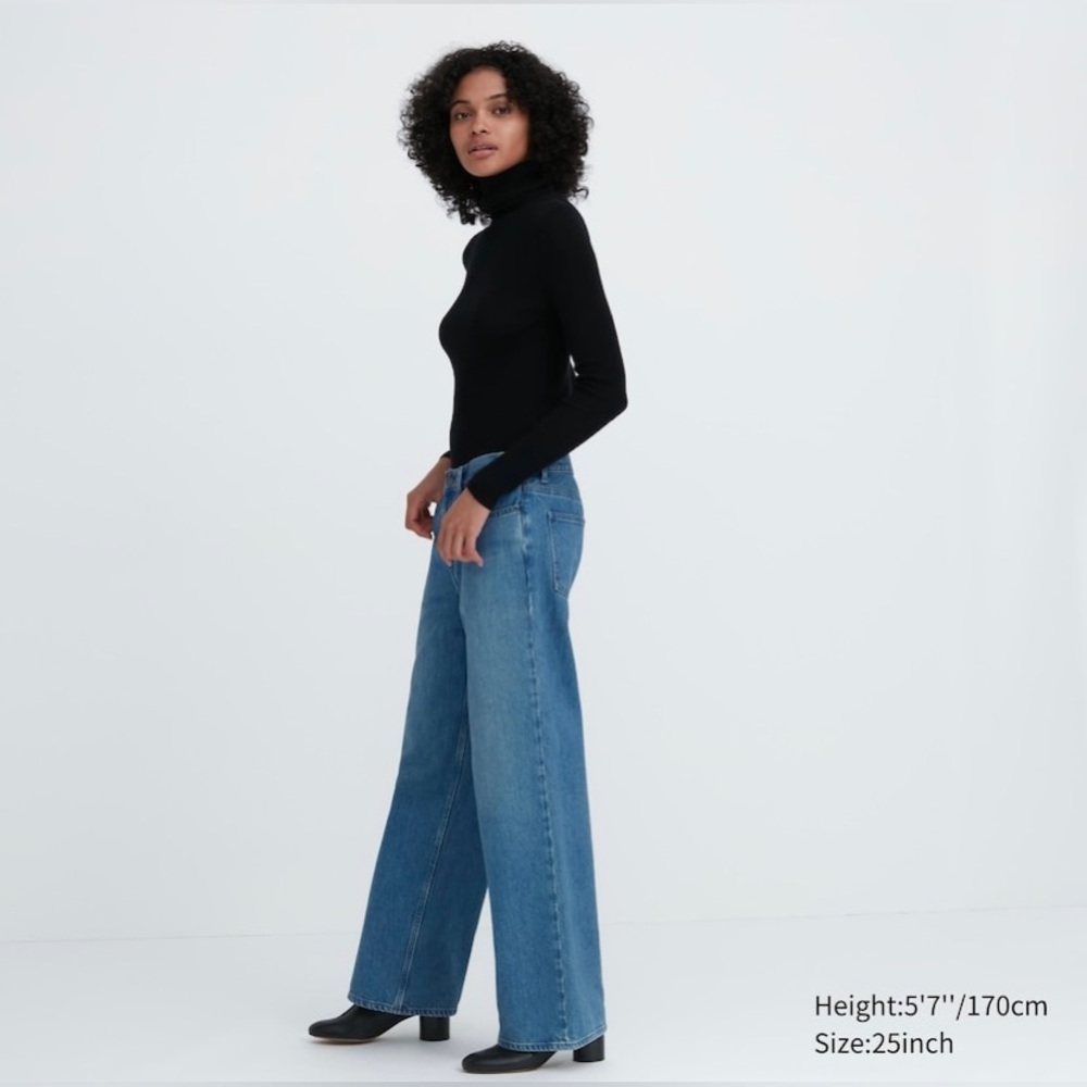 Uniqlo Baggy Wide Leg Jeans Sz24 - SOLD OUT STYLE